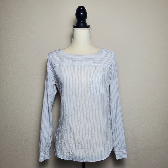 LOFT Women's White Striped Top Small - Picture 1 of 6